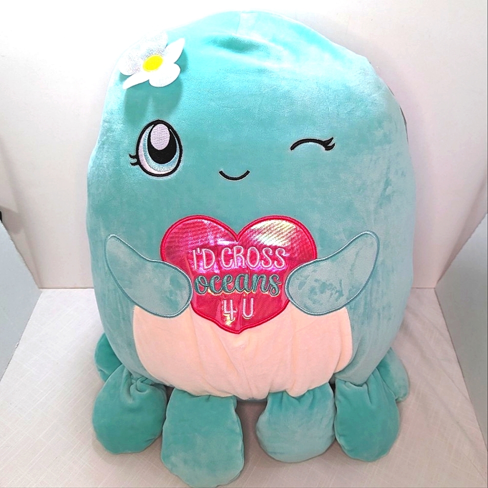 NWT Squishmallows Official Kellytoy Valentines Squad Olina the Octopus 16"